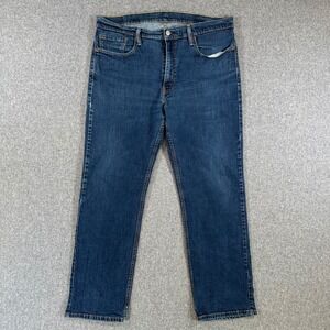Levis 514 Straight Fit Mens Jeans 38x30 Dark Wash Blue Denim Stretch Pants